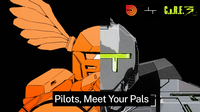 a split screen image with a Paladin (in orange) on the left and a Tokemech (in grey) on the right 